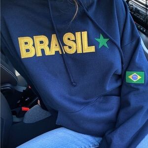 Navy Blue Brasil Subdued Hoodie